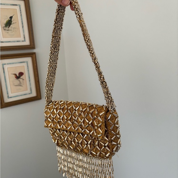 ZARA BEADED FRINGE SHOULDER BAG - Picture 7 of 11